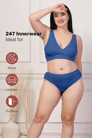 247 Melange Blue Maternity Panty