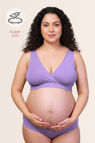 247 Lavender Modal Padded Maternity Feeding Bra