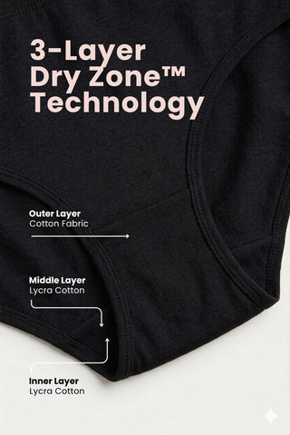 Cotton High-Rise Hipster - Black