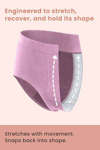 Sera Fine Rib Mid Rise Hipster - Pink