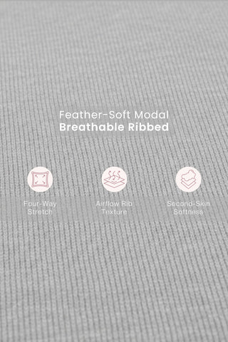 Sera Fine-Rib Bra - Grey Melange