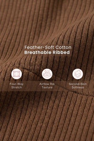 Riva Fine-Rib Cotton Feeding Bra - Mocha