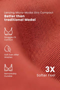 Ruched Modal Front-Open Bra with G-Hook - Rust