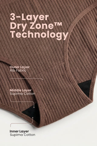 Sera Broad Rib Mid Rise Hipster - Mocha