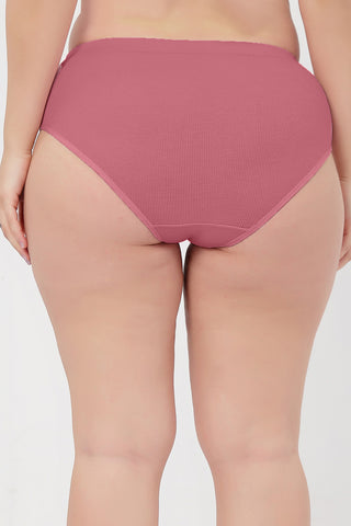 Sera Fine Rib Mid Rise Hipster - Blush