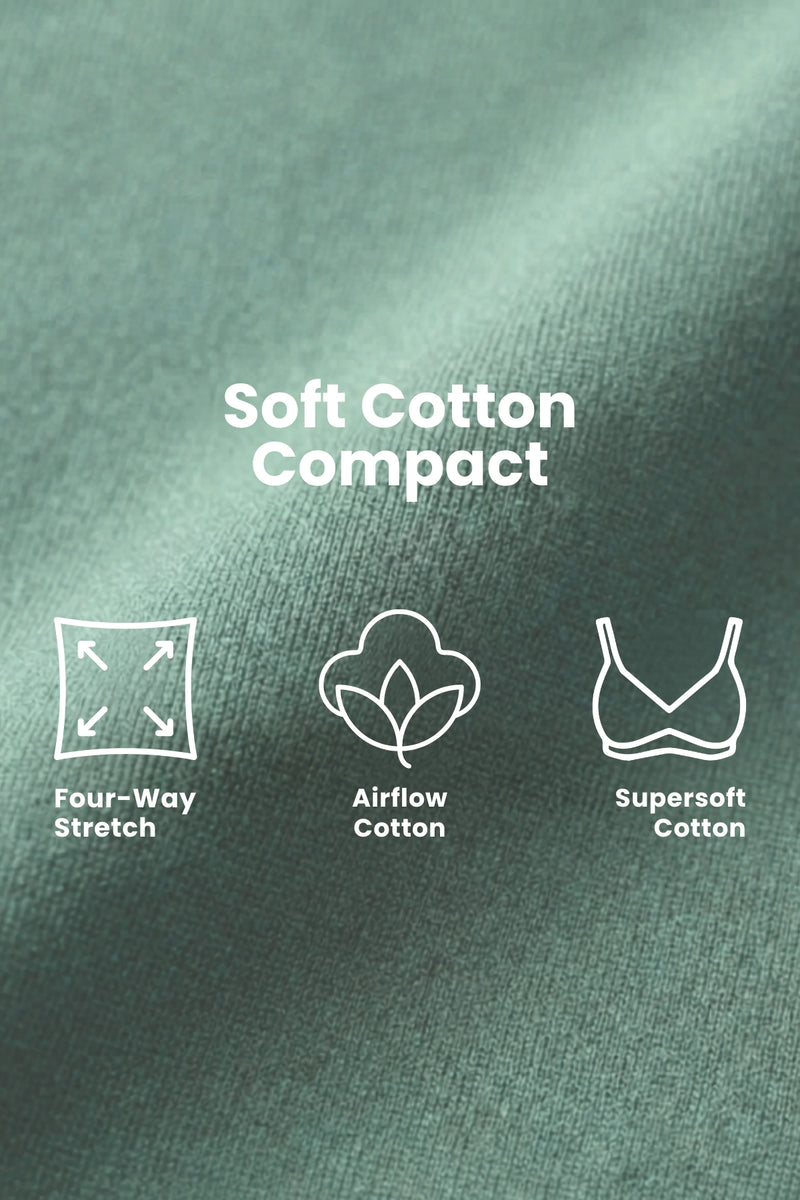 SecureFit Cotton Fixed-Pad Bra - Mint