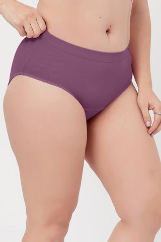 Sera Fine Rib Mid Rise Hipster - Purple