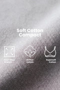 SecureFit Cotton Fixed-Pad Bra - Grey Melange