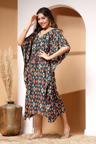 Timeless Ikat Maternity Kaftan Dress