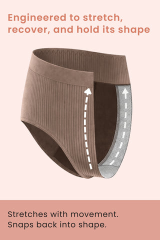 Sera Fine Rib Mid Rise Hipster - Skin