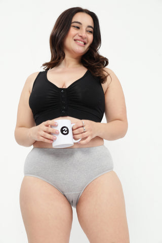 High-Waist Cotton Comfort Hipster (Pack of 4) (Black, Blush, Grey Melange & Light Skin)