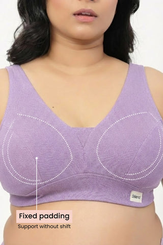 Sera Fine-Rib Bra - Lavender