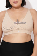 247 Extra Support Cotton Feeding Bra with Adjuster - Melange Beige