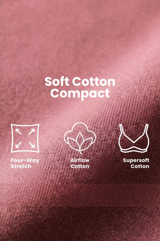 SecureFit Cotton Fixed-Pad Bra - Mauve Rose