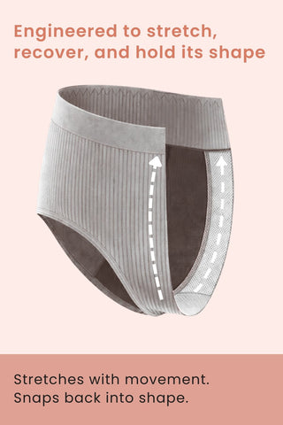 Sera Fine Rib Bra & Mid Rise Panty Set - Grey Melange