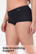 Sculpting Cotton Mid Rise Boy Short - Black
