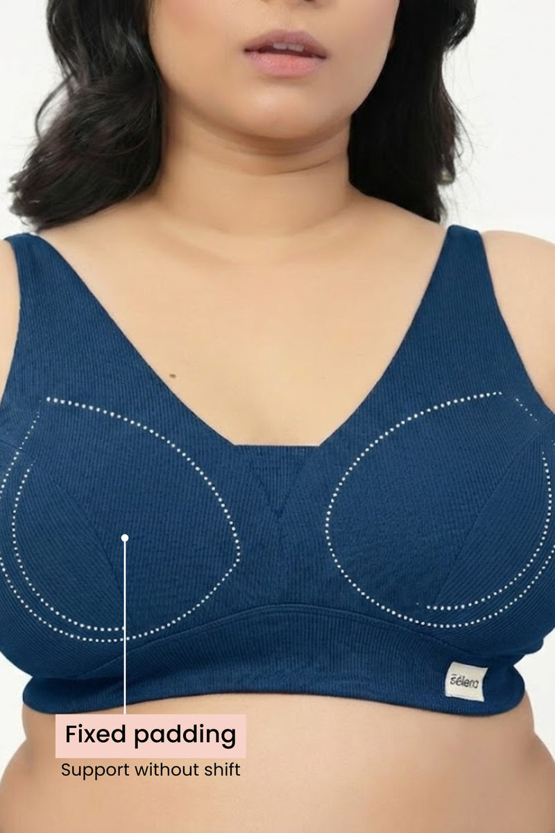Sera Fine-Rib Bra - Airforce