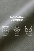 SecureFit Cotton Fixed-Pad Bra - Dark Grey