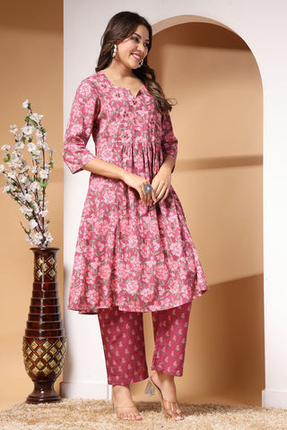 Floral Whisper Maternity Kurta Ensemble