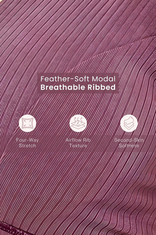 Sera Broad Rib Bra & Mid Rise Panty Set - Blush