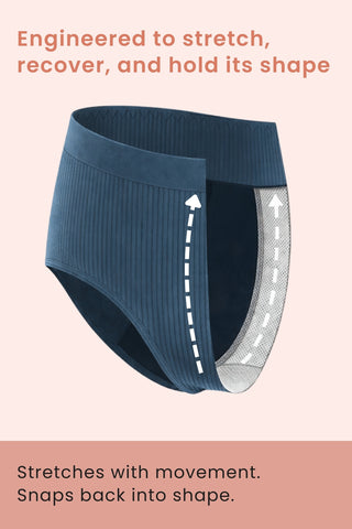 Sera Fine Rib Mid Rise Hipster - Airforce