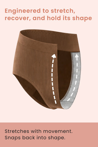 Sera Broad Rib Mid Rise Hipster - Mocha