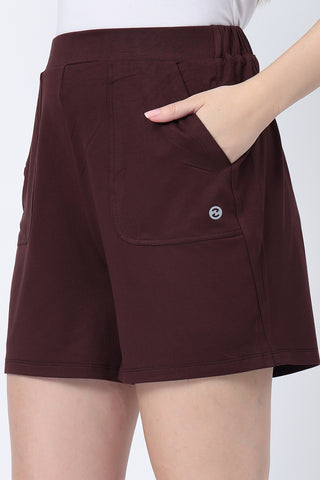 Dark Chocolate Maternity Nursing Top & Shorts Set