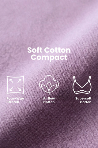 Natural Shape Cotton Bra Pack of 3 - (Purple, Lavender & Dark Skin)