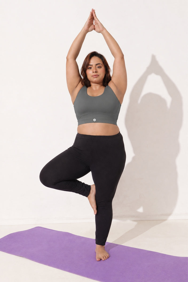 Sculpt & Lift Cotton Sports Bra - Grey