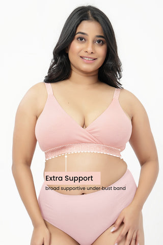 Zena Fine-Rib Bra - Rose Gold