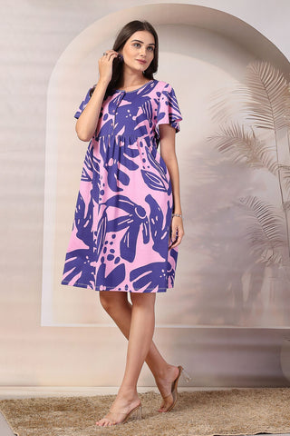 Color Splash Maternity Zipless Feeding Dress