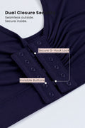 Ruched Invisible Button Nursing Bra - Future Dusk