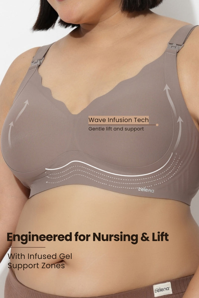 Sculpt & Lift Scallop Nursing Bra - Chrome