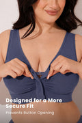 Ruched Invisible Button Nursing Bra - Future Dusk