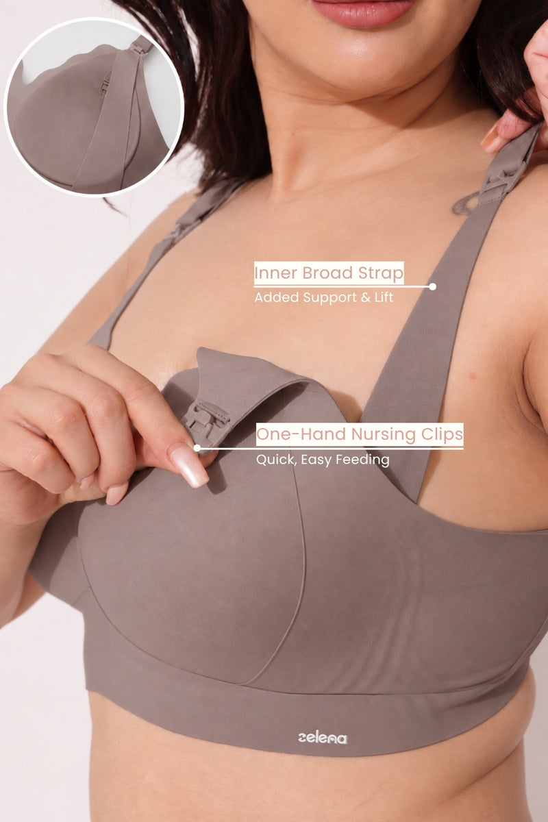 Sculpt & Lift Scallop Nursing Bra - Chrome
