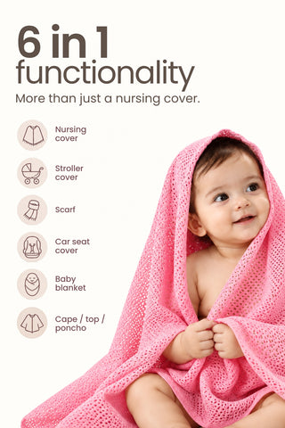 Rosy Pink Honeycomb Feeding & Nursing Cover