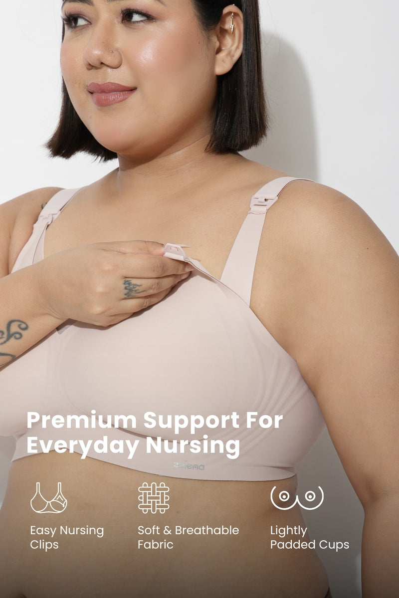 Sculpt & Lift Powermesh Nursing Bra - Blush