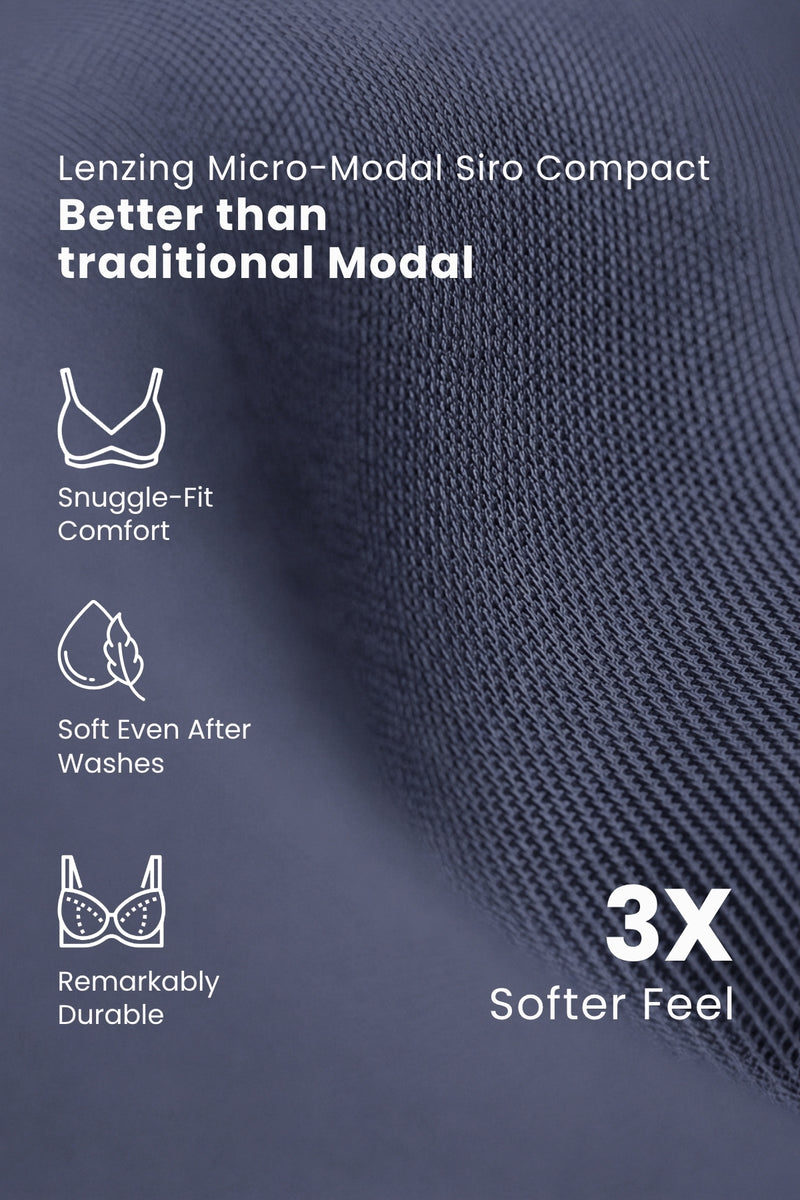 Ruched Invisible Button Nursing Bra - Future Dusk