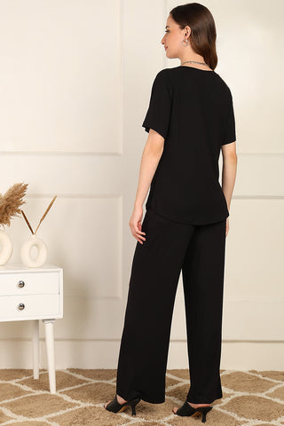 Black Maternity Palazzo Set
