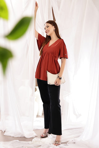Rust Color Top; shade is suitable for daily and casual occasions.