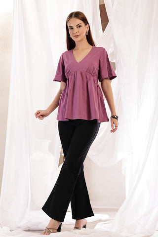 Onion Maternity Top; cut and material are suitable for wear during pregnancy.