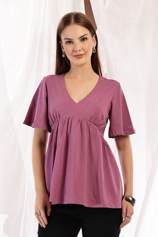 Onion Zip Nursing Top; zipper access provides fast and simple breastfeeding.