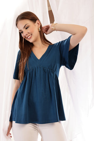 Airforce V-Neck Top; neckline offers comfortable and unrestricted movement.