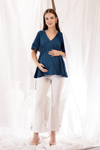 Airforce Top V-Neck detail; neckline shape enhances style and neck coverage.