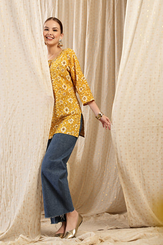 Gold Top back view; garment provides coverage and modesty.