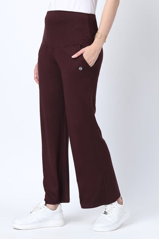 Dark Chocolate High Waist Pants; panel provides abdominal support postpartum.