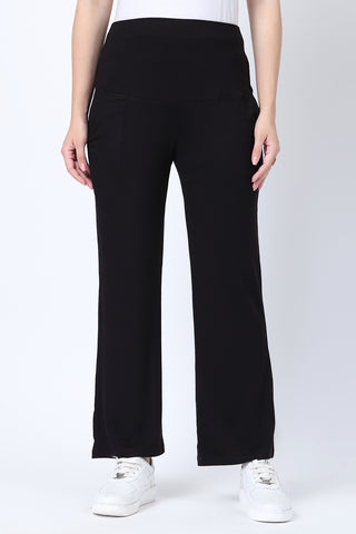 Black Maternity Pants; high waist fit provides support after delivery.