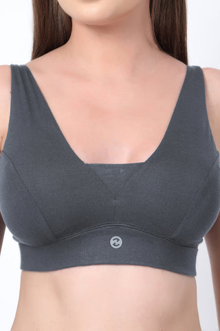 Steel Grey Bra straps; wide supportive straps relieve pressure on the shoulders.