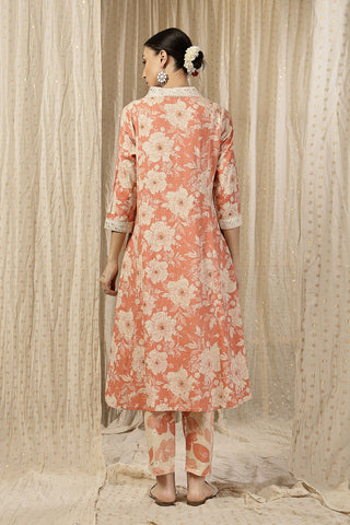 Close-up of the Convenient Feeding detail on the Embroidered Zip Kurta-Pant set, highlighting discrete feeding access.