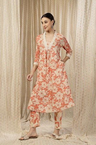 High-quality image of the Rayon texture and finish of the Embroidered Zip Kurta-Pant Kurta Set.